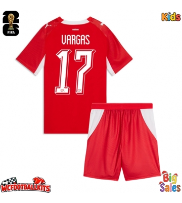 Switzerland Ruben Vargas #17 Replica Home Stadium Kit for Kids World Cup 2026 Short Sleeve (+ pants)